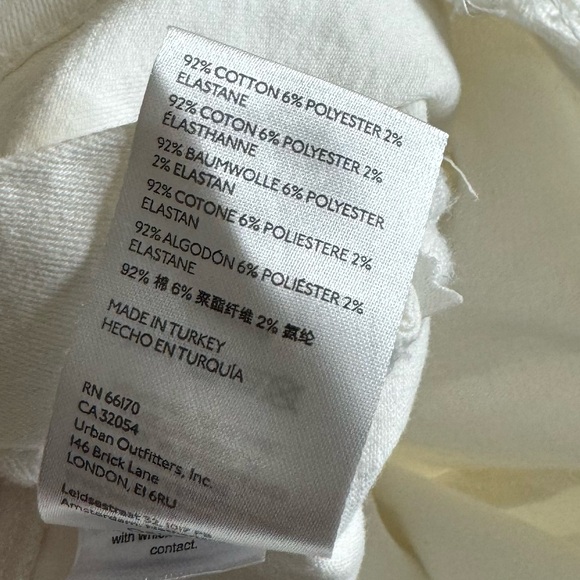 Urban Outfitters BDG Ruched V-Front Front Low Rise Flared Jeans White Womens 25 - Picture 14 of 15